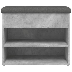 Panca Porta Scarpe Grigio Cemento 62x32x50cm Legno Multistrato 835099