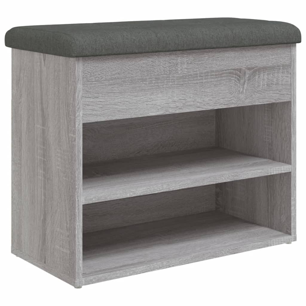 Panca Porta Scarpe Grigio Sonoma 62x32x50 cm Legno Multistrato 835101