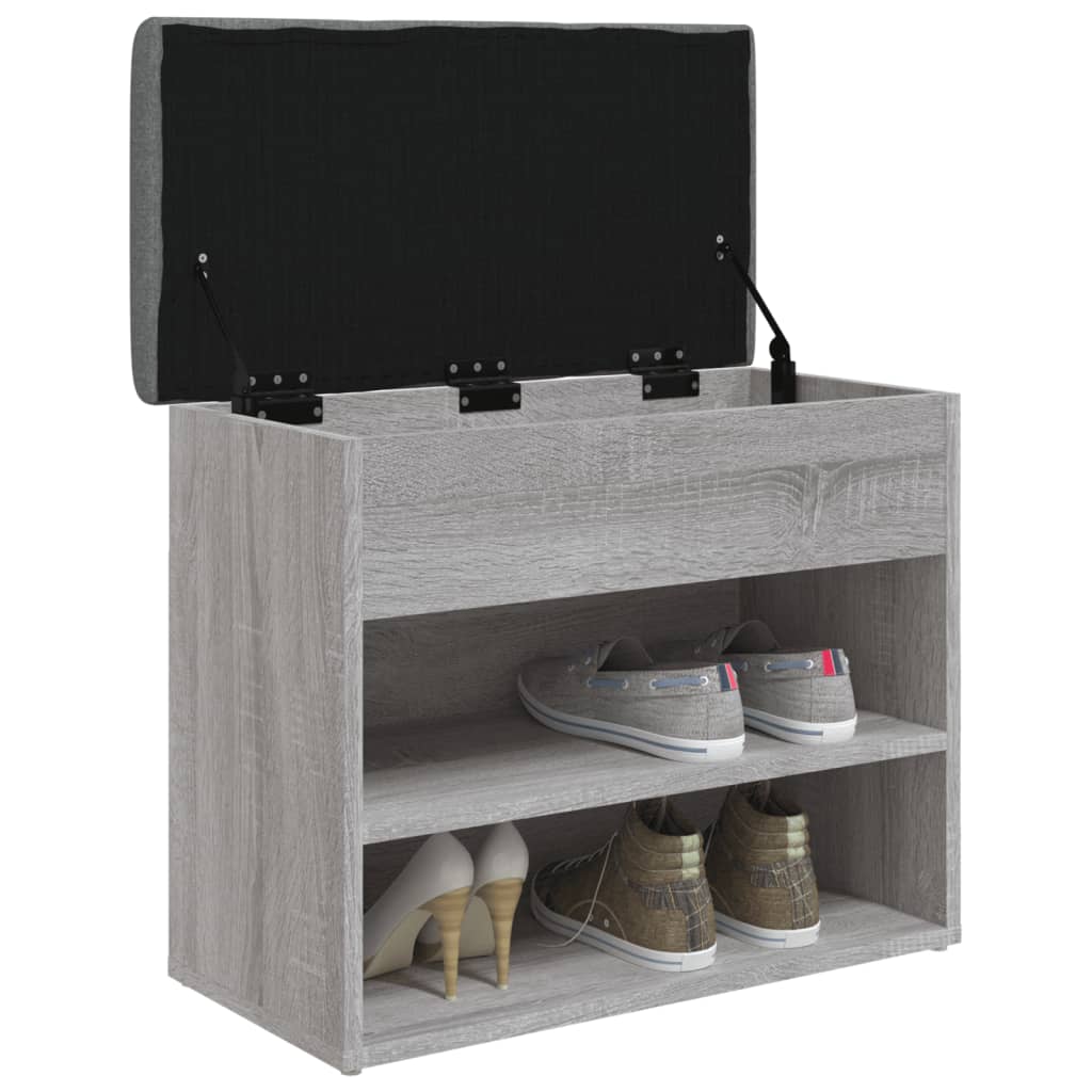 Panca Porta Scarpe Grigio Sonoma 62x32x50 cm Legno Multistrato 835101