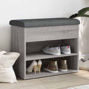 Panca Porta Scarpe Grigio Sonoma 62x32x50 cm Legno Multistrato 835101