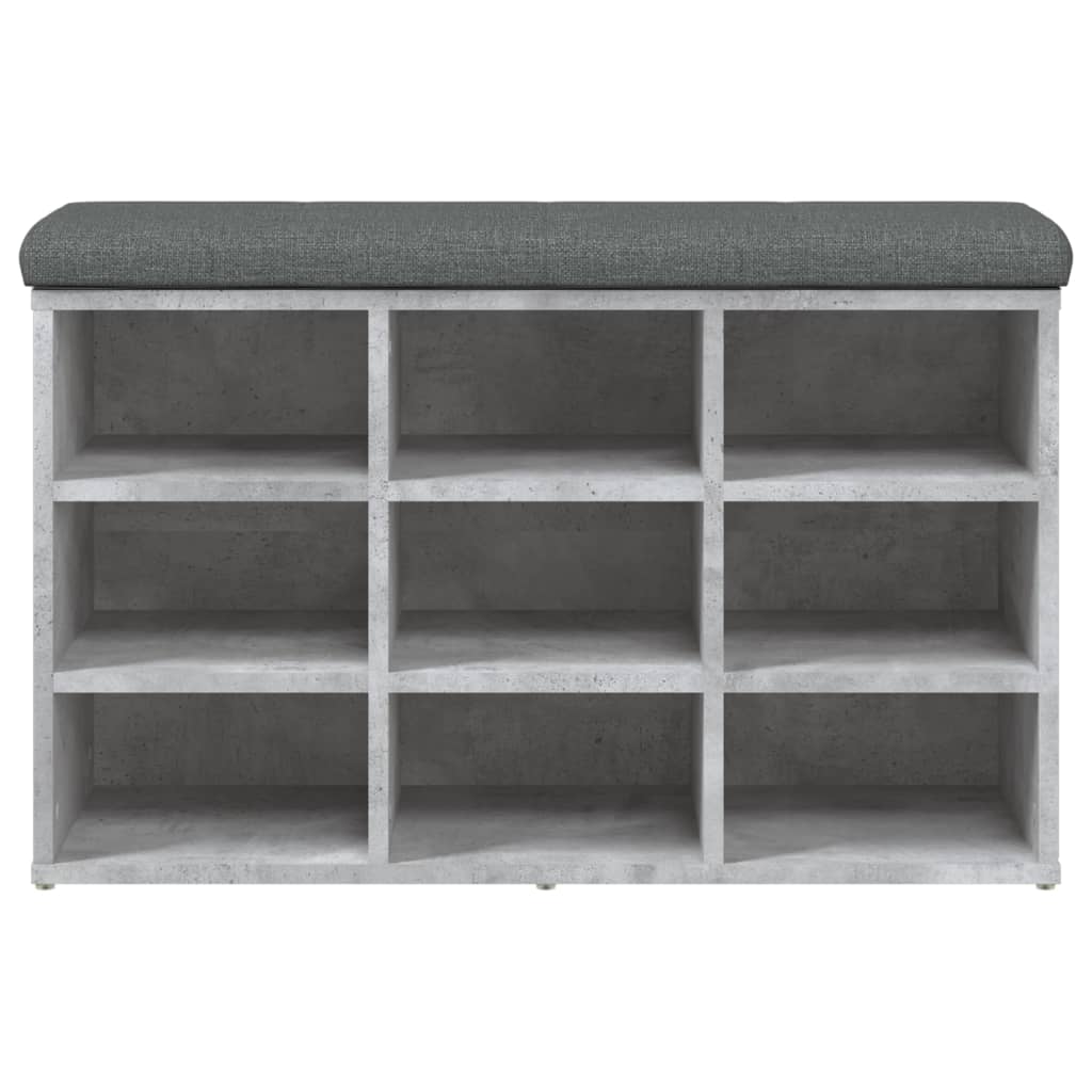 Panca Porta Scarpe Grigio Cemento 82x32x50cm Legno Multistrato 835106