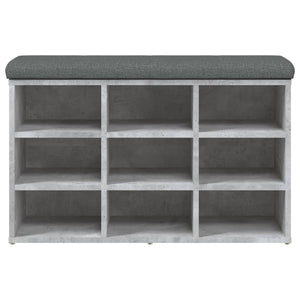 Panca Porta Scarpe Grigio Cemento 82x32x50cm Legno Multistrato 835106