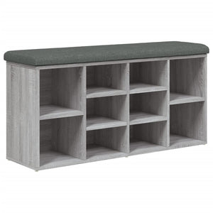 Panca Porta Scarpe Grigio Sonoma 102x32x50 cm Legno Multistrato 835115