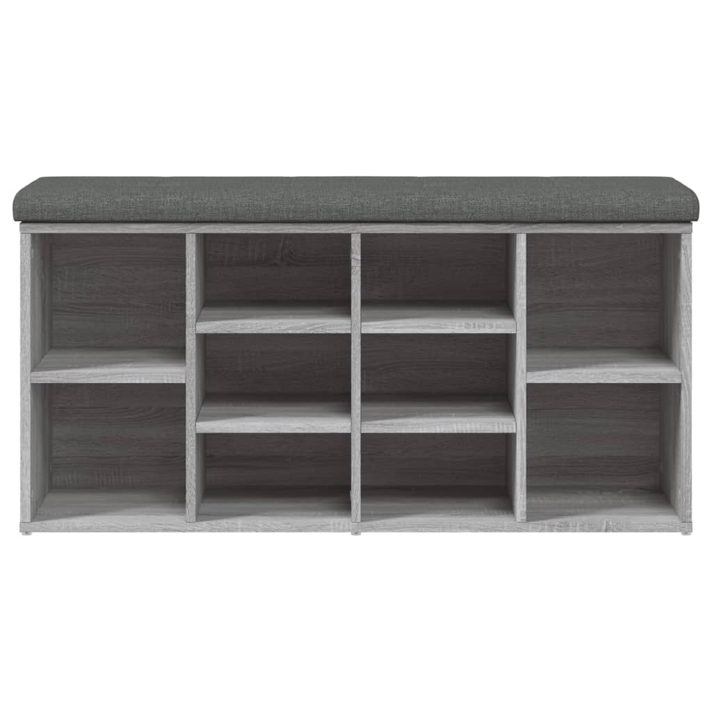 Panca Porta Scarpe Grigio Sonoma 102x32x50 cm Legno Multistrato 835115