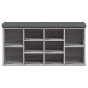 Panca Porta Scarpe Grigio Sonoma 102x32x50 cm Legno Multistrato 835115