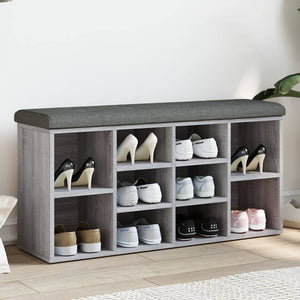 Panca Porta Scarpe Grigio Sonoma 102x32x50 cm Legno Multistrato 835115