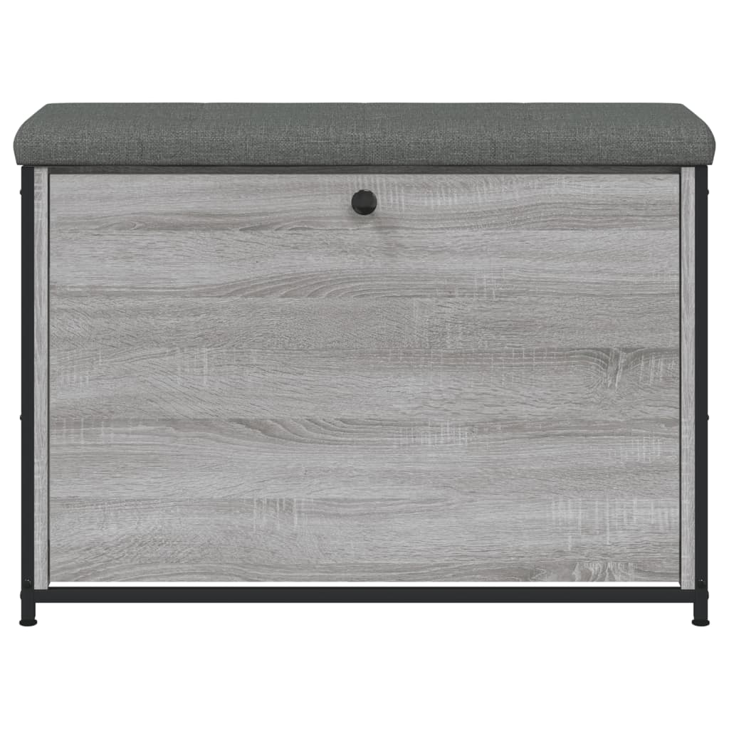 Panca Portascarpe Cassetto Ribaltabile Grigio Sonoma 82x32x56cm 835125