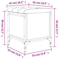 Panca Portaoggetti Nera 42x42x45 cm in Legno Multistrato 835132