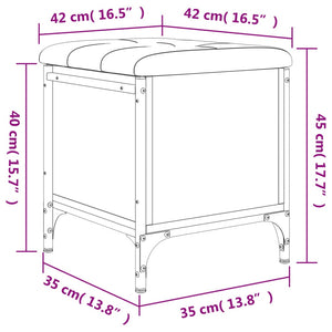 Panca Portaoggetti Grigio Sonoma 42x42x45 cm Legno Multistrato 835135