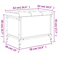 Panca Portaoggetti Nera 62x42x45 cm in Legno Multistrato 835137