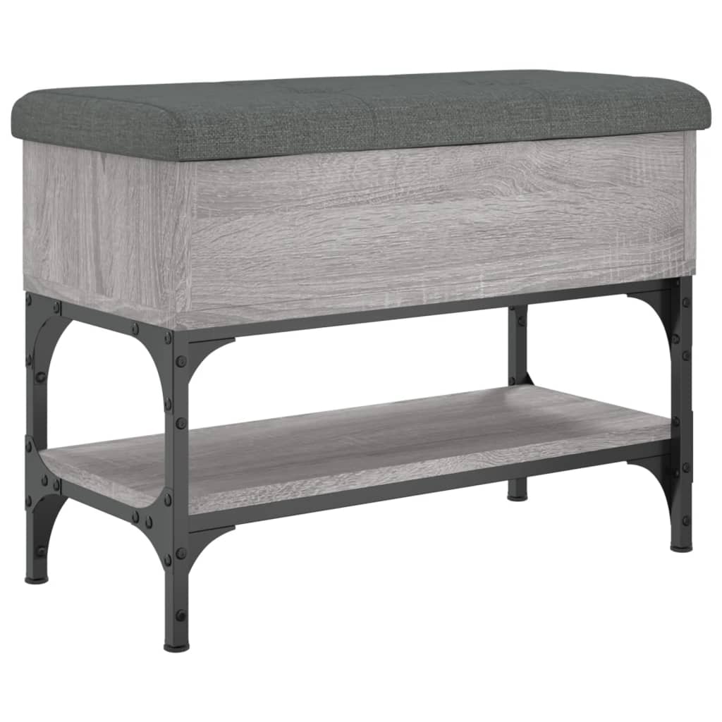 Panca Porta Scarpe Grigio Sonoma 62x32x45 cm Legno Multistrato 835170