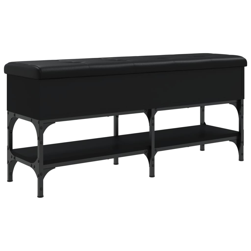 Panca Porta Scarpe Nera 102x32x45 cm in Legno Multistrato 835177