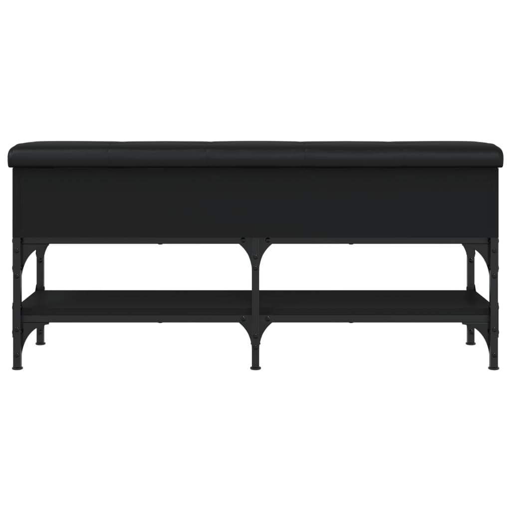 Panca Porta Scarpe Nera 102x32x45 cm in Legno Multistrato 835177