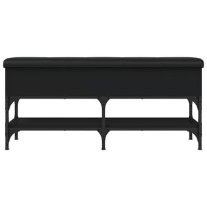 Panca Porta Scarpe Nera 102x32x45 cm in Legno Multistrato 835177