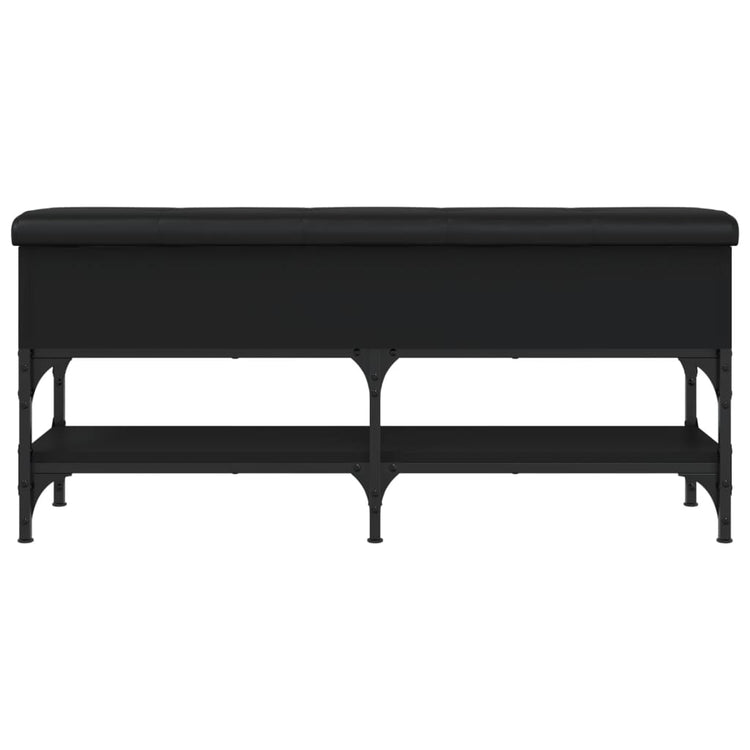 Panca Porta Scarpe Nera 102x32x45 cm in Legno Multistrato 835177