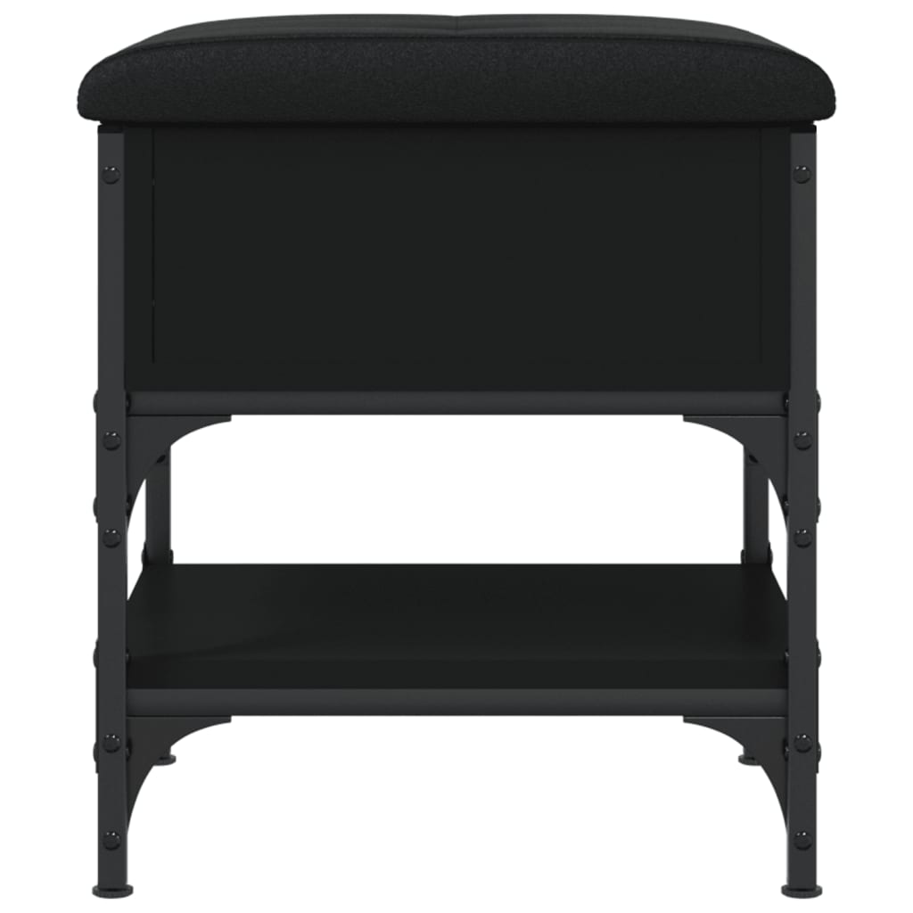 Panca Porta Scarpe Nera 42x42x45 cm in Legno Multistrato 835182