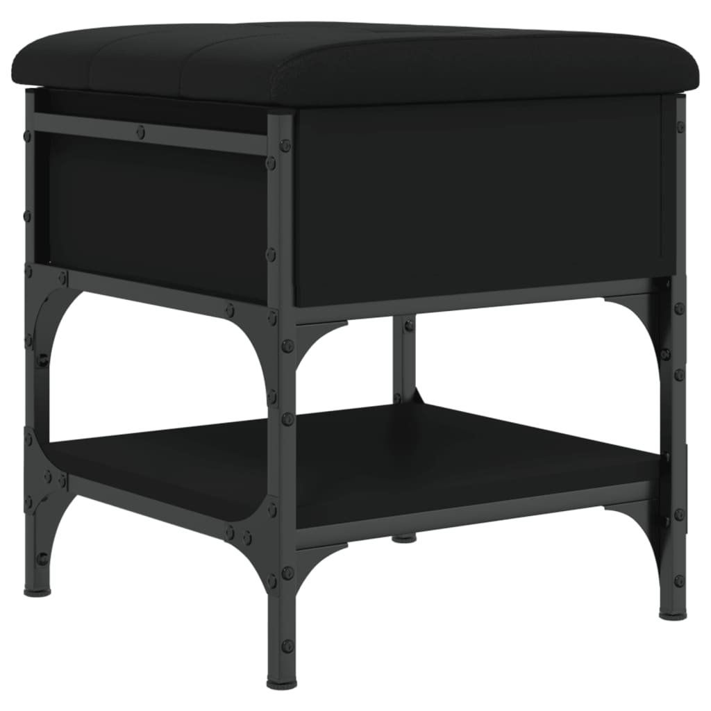 Panca Porta Scarpe Nera 42x42x45 cm in Legno Multistrato 835182