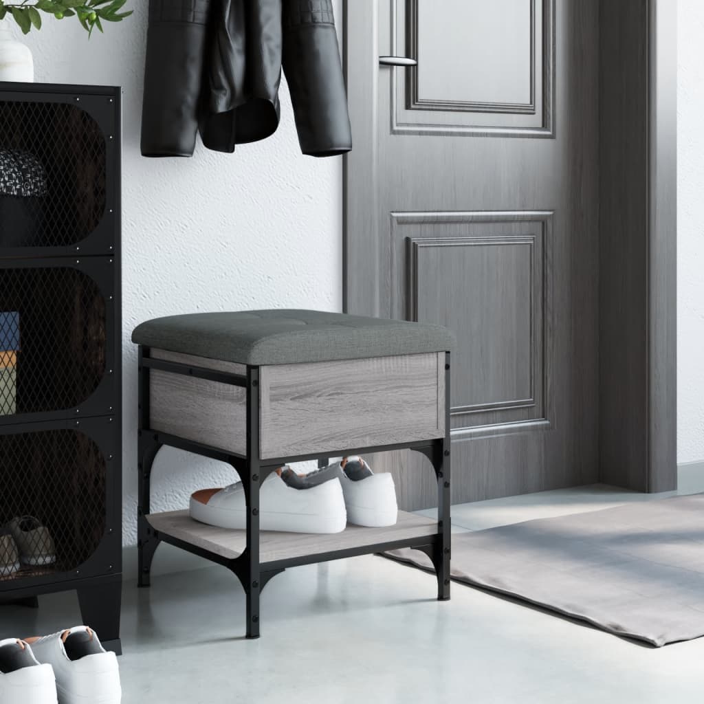 Panca Porta Scarpe Grigio Sonoma 42x42x45 cm Legno Multistrato 835185