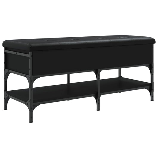 Panca Porta Scarpe Nera 102x42x45 cm in Legno Multistrato 835197