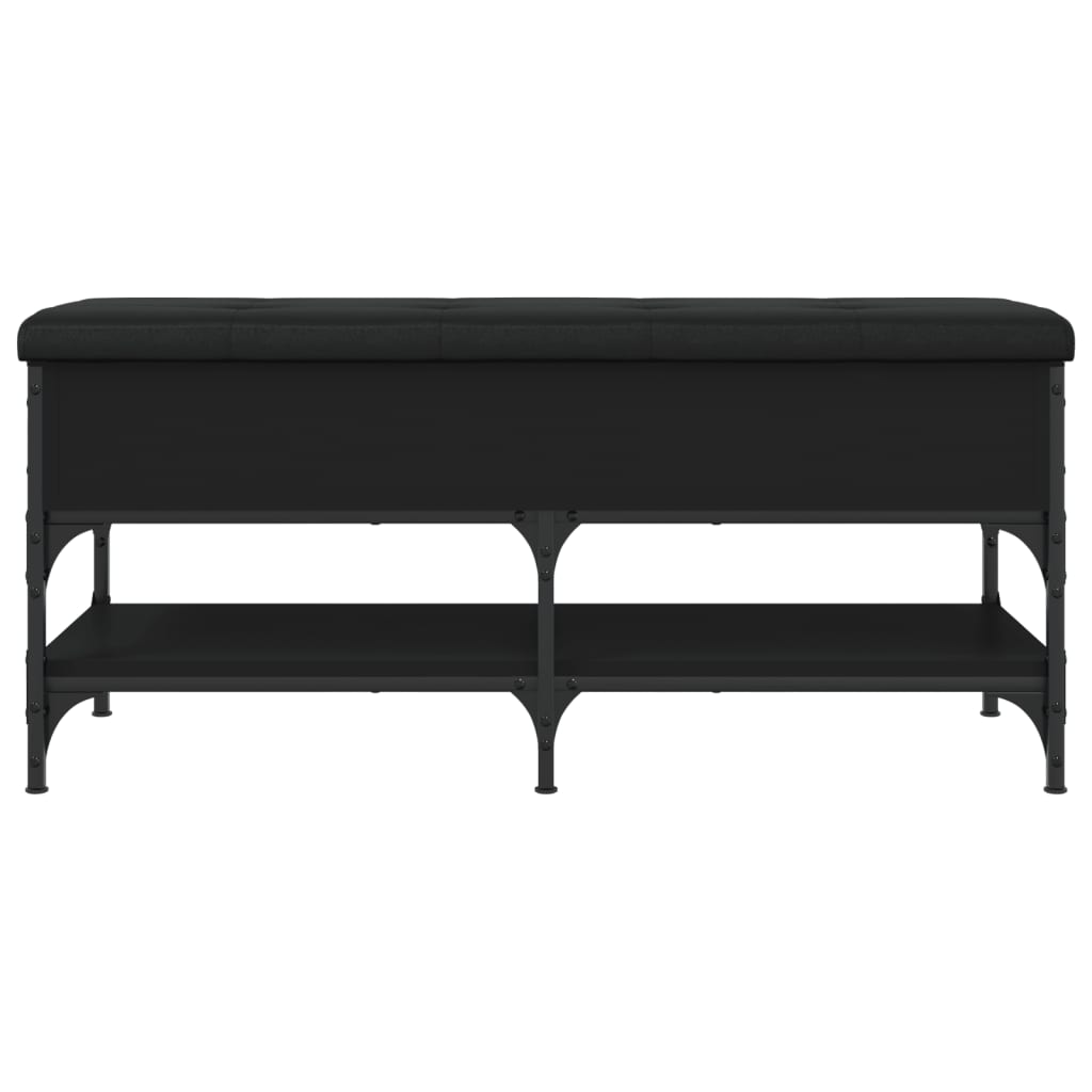 Panca Porta Scarpe Nera 102x42x45 cm in Legno Multistrato 835197