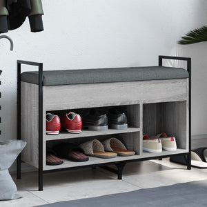 Panca Porta Scarpe Grigio Sonoma 85,5x32x57,5 cm 835210