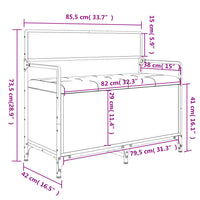 Panca Portaoggetti Nera 85,5x42x73,5 cm in Legno Multistrato 835234