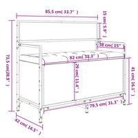 Panca Portaoggetti Grigio Sonoma 85,5x42x73,5 cm Multistrato 835237