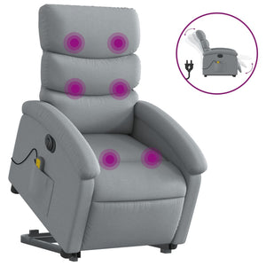 Poltrona Alzapersona Massaggi Elettrica Grigio Chiaro Tessutocod mxl 85065