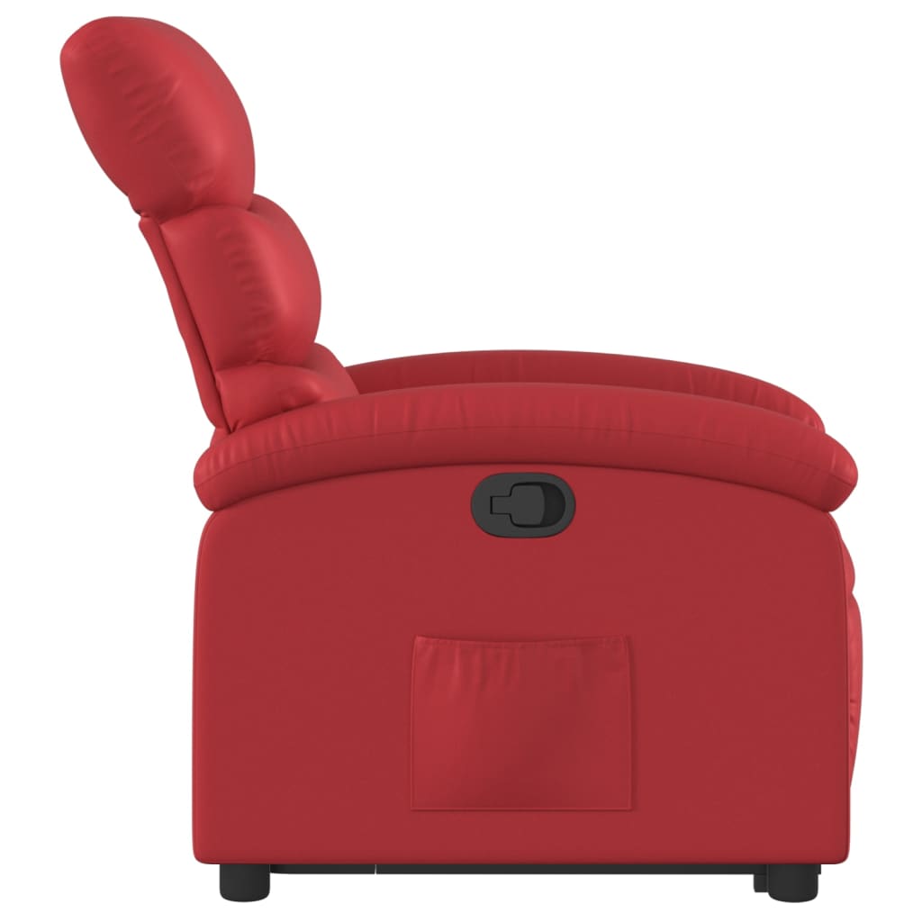 Poltrona Alzapersona Reclinabile Rosso in Similpelle 3204045