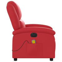 Poltrona Massaggio Elettrica Reclinabile Rosso Similpelle 3204224