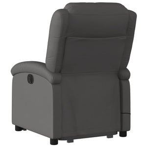 Poltrona Alzapersona Massaggi Reclinante Elettrica Grigia Pelle 3204277