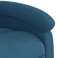 Poltrona Alzapersona Reclinabile Blu in Velluto 3204310