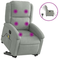 Poltrona Alzapersona Massaggi Elettrica Grigio Chiaro Velluto 3204333