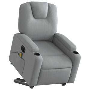 Poltrona Alzapersona Massaggi Elettrica Grigio Chiaro Tessuto 3204404