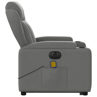 Poltrona Alzapersona Massaggi Elettrica Grigio Scuro Tessuto 3204519