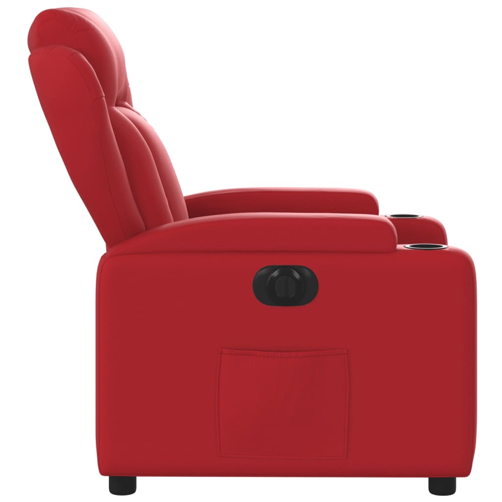 Poltrona Reclinabile Elettrica Rossa in Similpelle 3204535