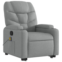 Poltrona Alzapersona Massaggi Reclinabile Grigio Chiaro Tessuto 3204608