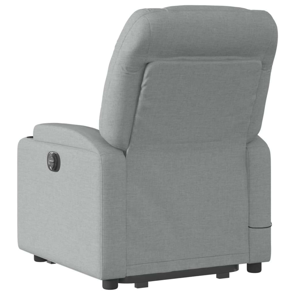 Poltrona Alzapersona Massaggi Reclinabile Grigio Chiaro Tessuto 3204608