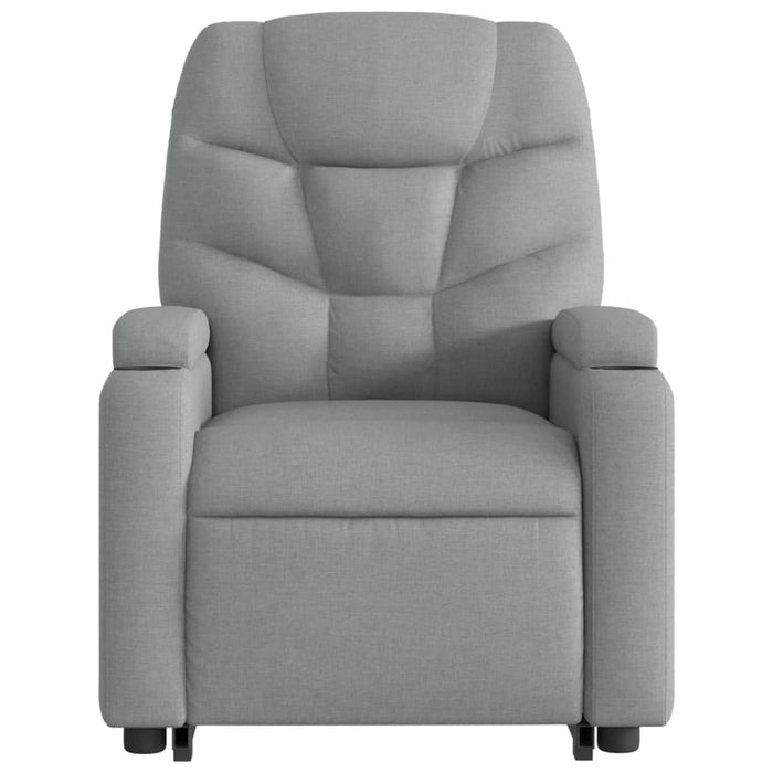 Poltrona Alzapersona Massaggi Reclinabile Grigio Chiaro Tessuto 3204608