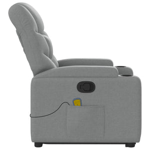 Poltrona Alzapersona Massaggi Reclinabile Grigio Chiaro Tessuto 3204608