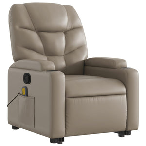 Poltrona Alzapersone Massaggi Reclinabile Cappuccino Similpelle 3204671