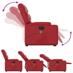 Poltrona Alzapersona Reclinabile Elettrica Rossa in Similpelle 3204684