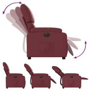 Poltrona Reclinabile Elettrica Rosso Vino in Similpelle 3204876