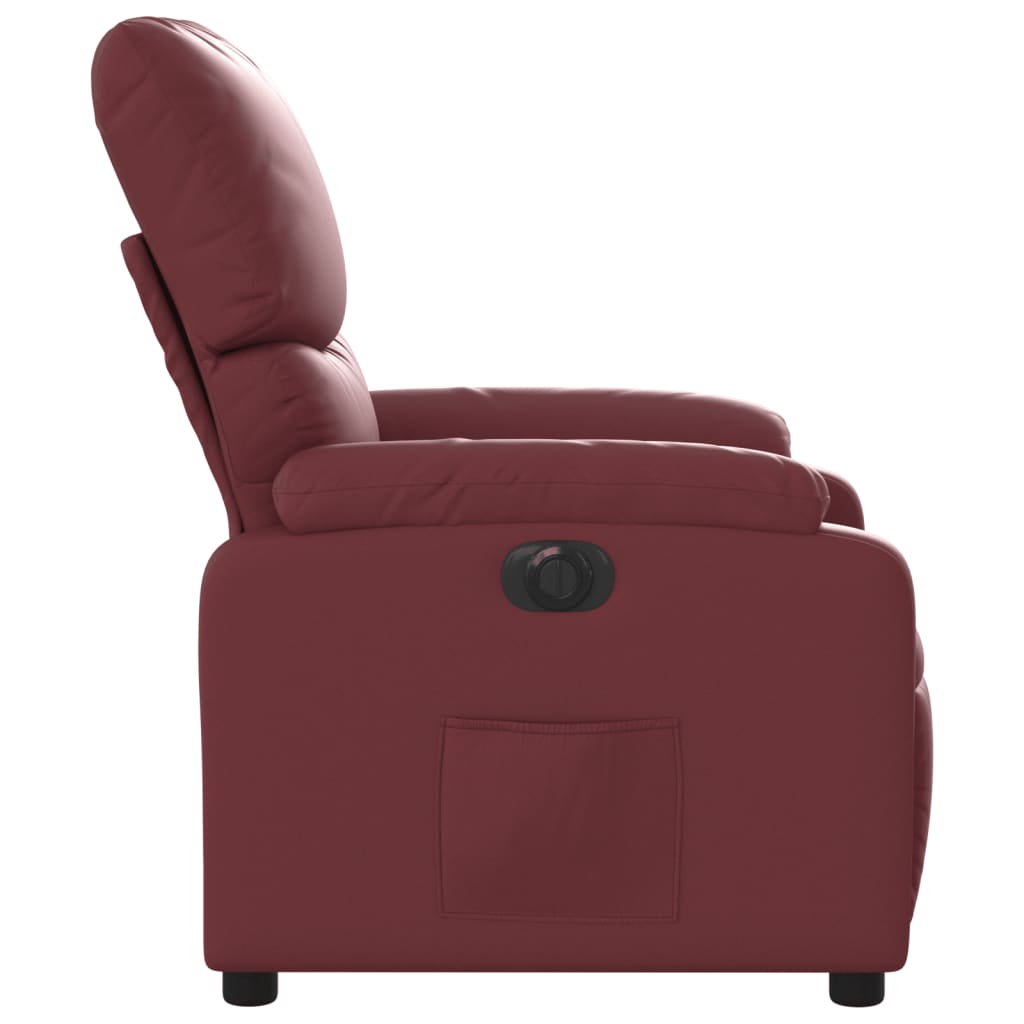 Poltrona Reclinabile Elettrica Rosso Vino in Similpelle 3204876