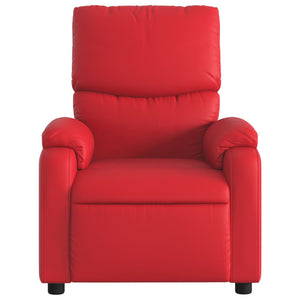 Poltrona Massaggio Elettrica Reclinabile Rosso Similpelle 3204884