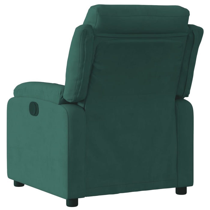 Poltrona Elettrica Reclinabile Verde Scuro in Vera Pelle 3205072