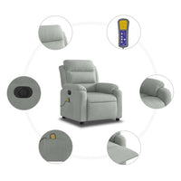 Poltrona Elettrica Massaggi Reclinabile Grigio Chiaro Velluto 3205081