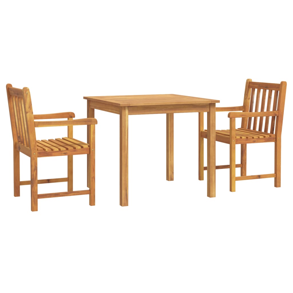 Set da Pranzo per Giardino 3 pz in Legno Massello di Acaciacod mxl 117838