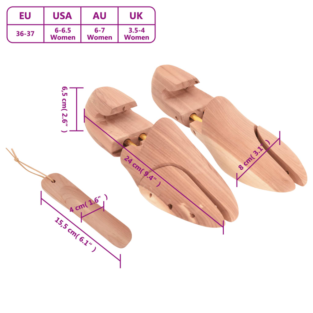 Allarga Scarpe con Calzascarpe EU 36-37 Legno Massello Cedro 155236