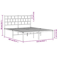 Giroletto con Testiera in Metallo Nero 120x200 cm 355657